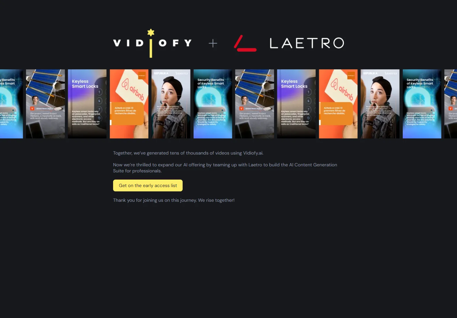 Vidiofy + Laetro: The AI Content Generation Suite for Professionals