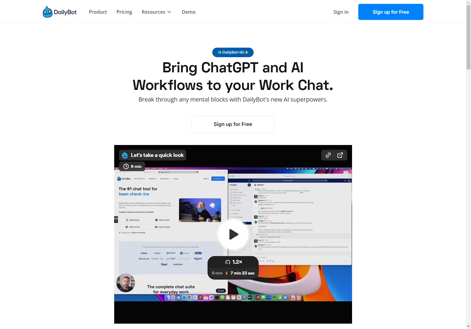 DailyBot: AI Chat Assistant for Enhanced Workflows in Slack, MS Teams, and More