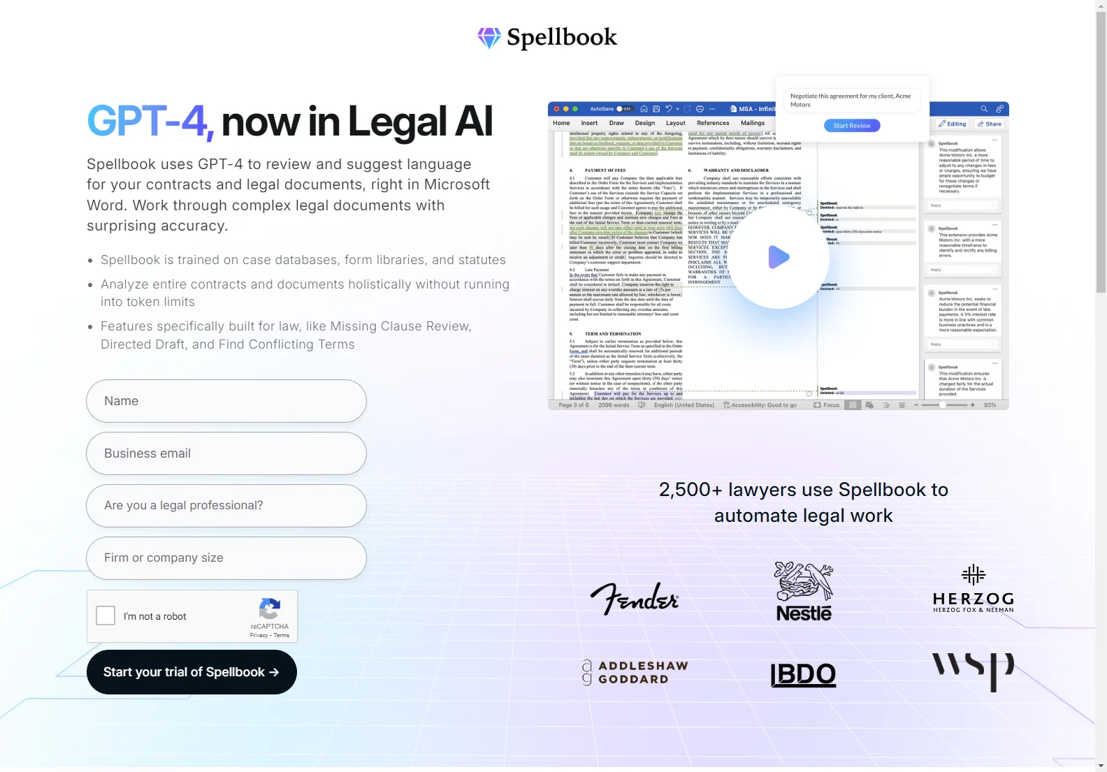 Spellbook: GPT-4-Powered Legal AI for Efficient Contract Review