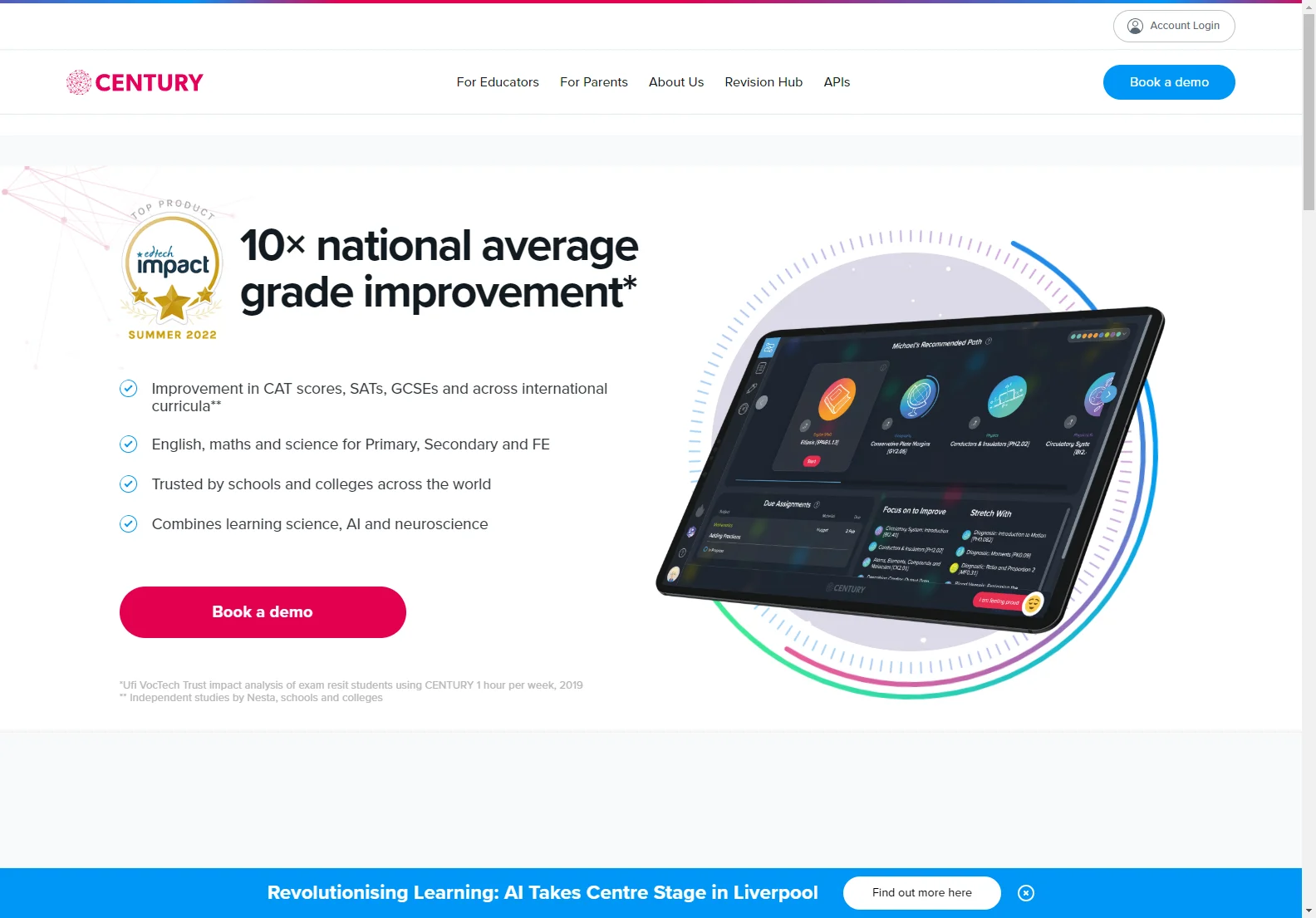 CENTURY Tech: AI-Powered Online Learning Platform for Accelerated Student Progress