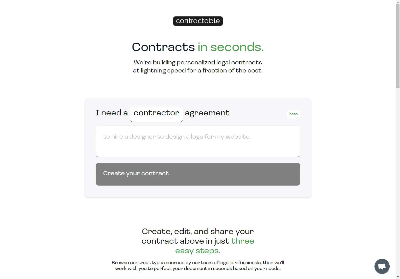 Contractable: AI-Powered Contract Generator for Fast, Affordable Legal Documents