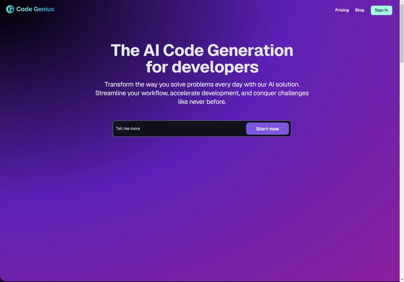 Code Genius: AI-Powered Code Generation for Enhanced Development