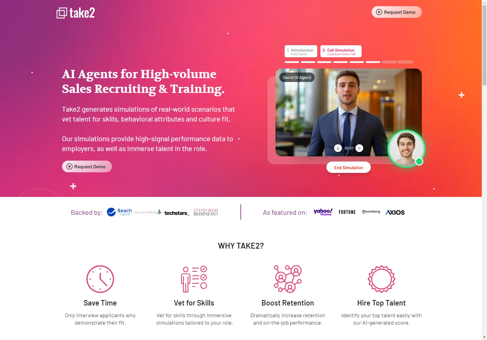 Take2 AI: Revolutionizing Sales Recruiting & Training with AI Agents