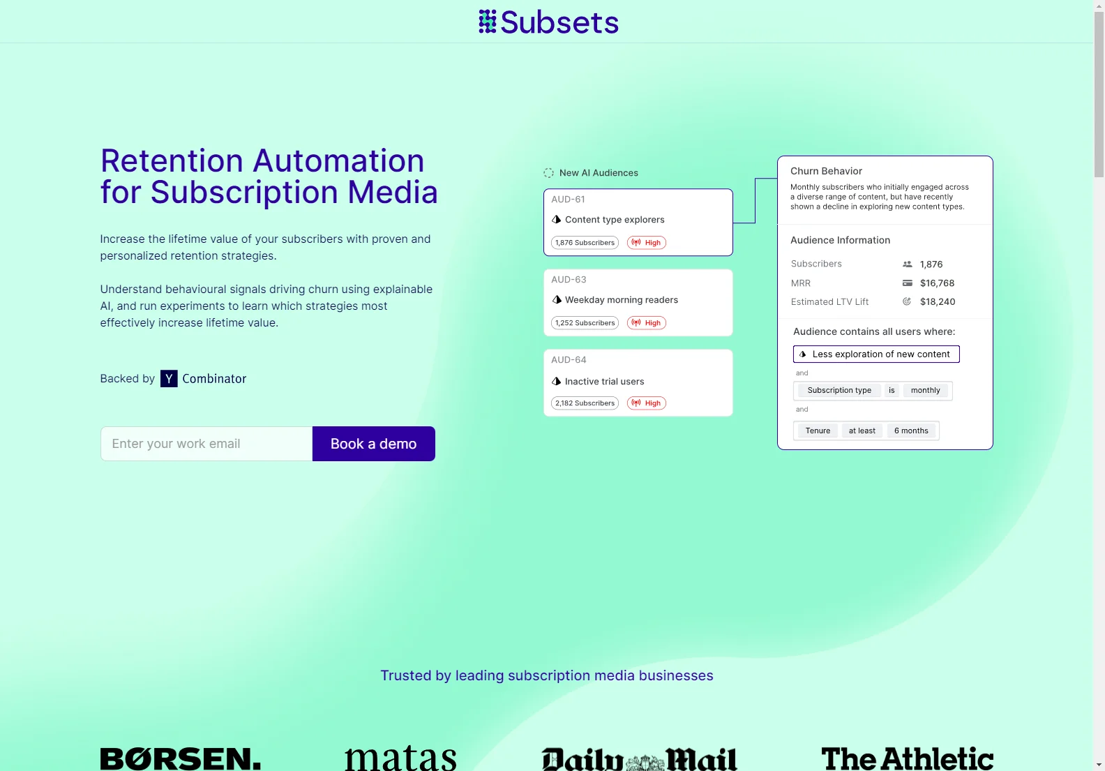 Subsets: AI-Powered Retention Automation for Subscription Media