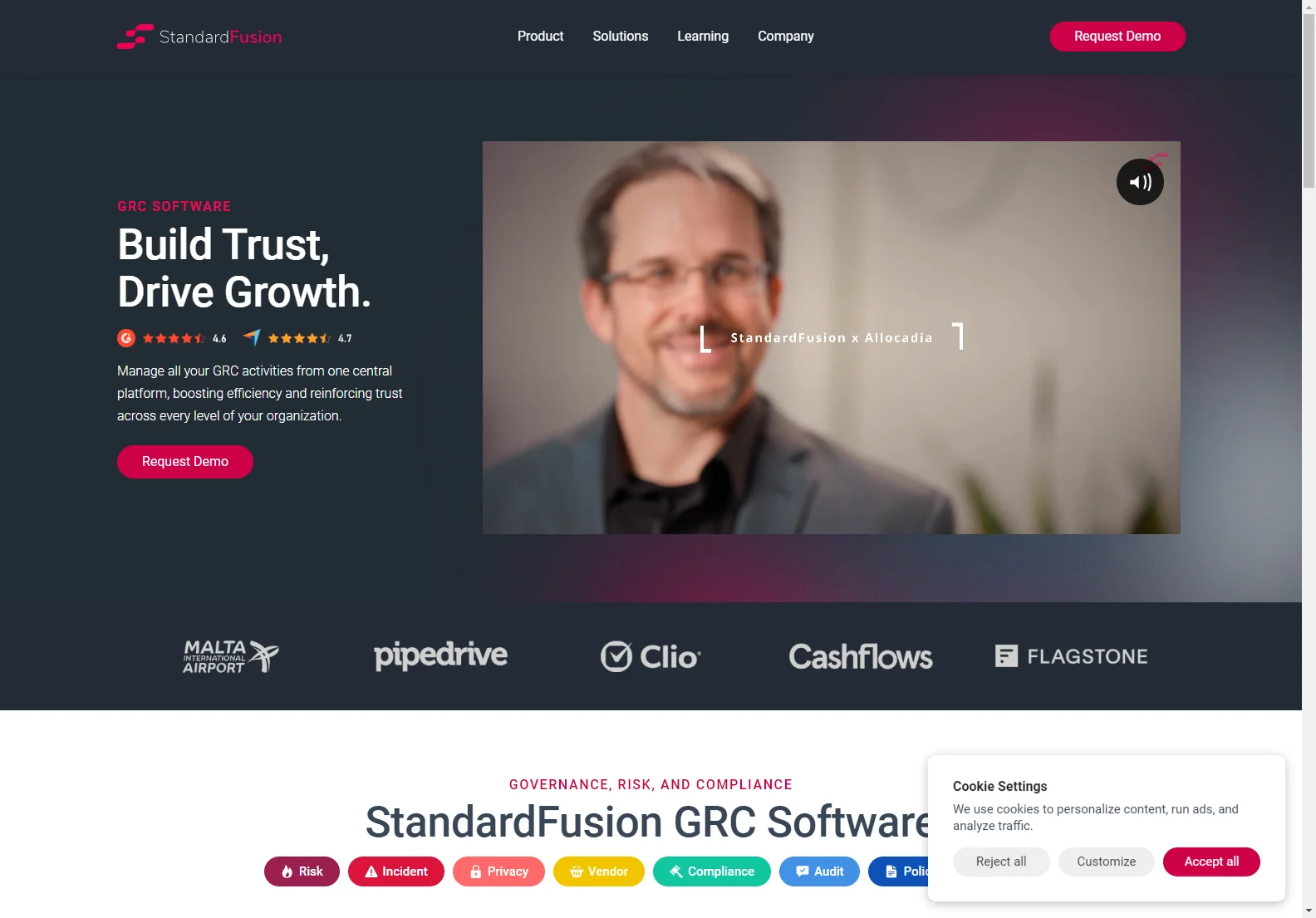 StandardFusion GRC Software: Centralized GRC for Enhanced Trust and Efficiency