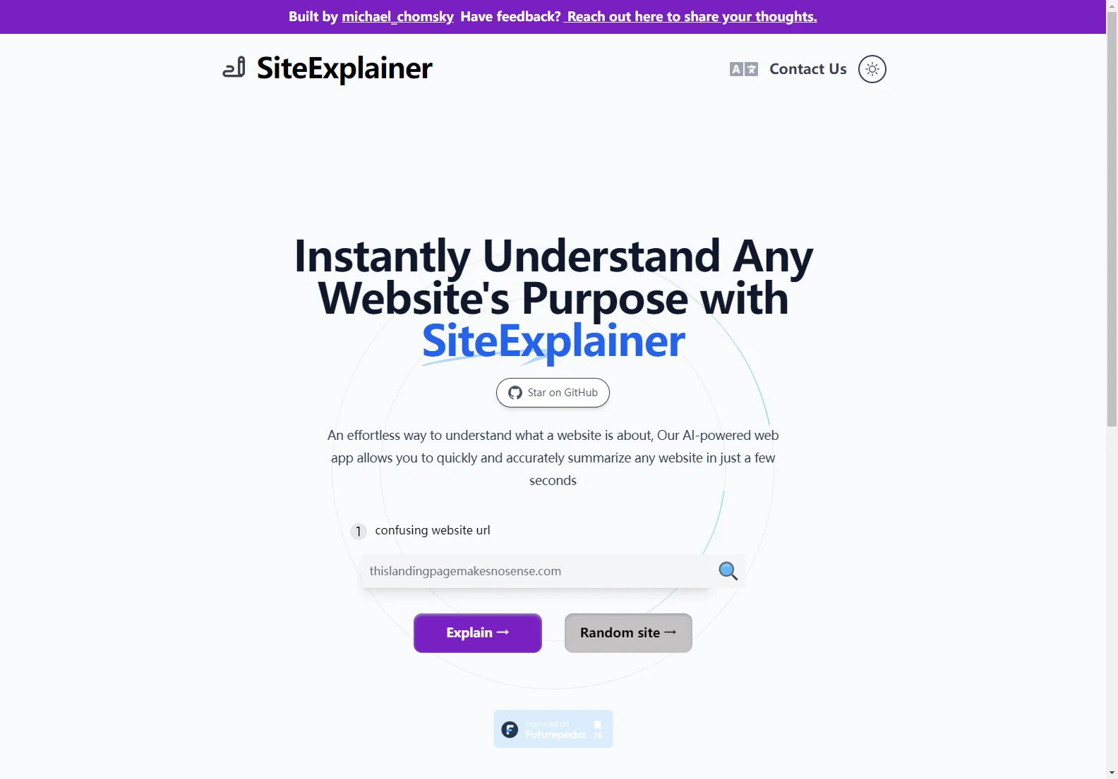 SiteExplainer: AI-Powered Website Summarizer for Instant Understanding