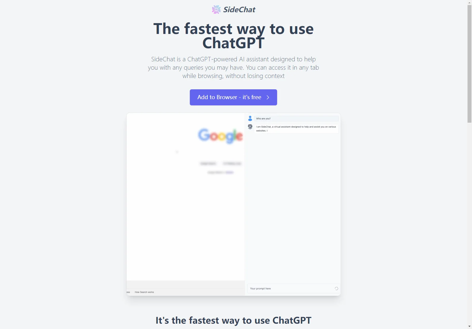 SideChat: The Fastest AI Assistant for ChatGPT