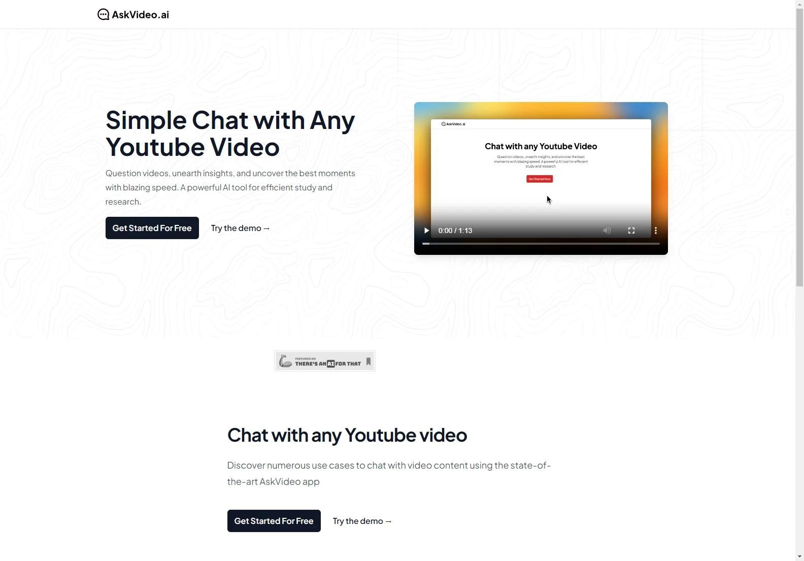 AskVideo.ai: Chat with Any YouTube Video for Instant Answers