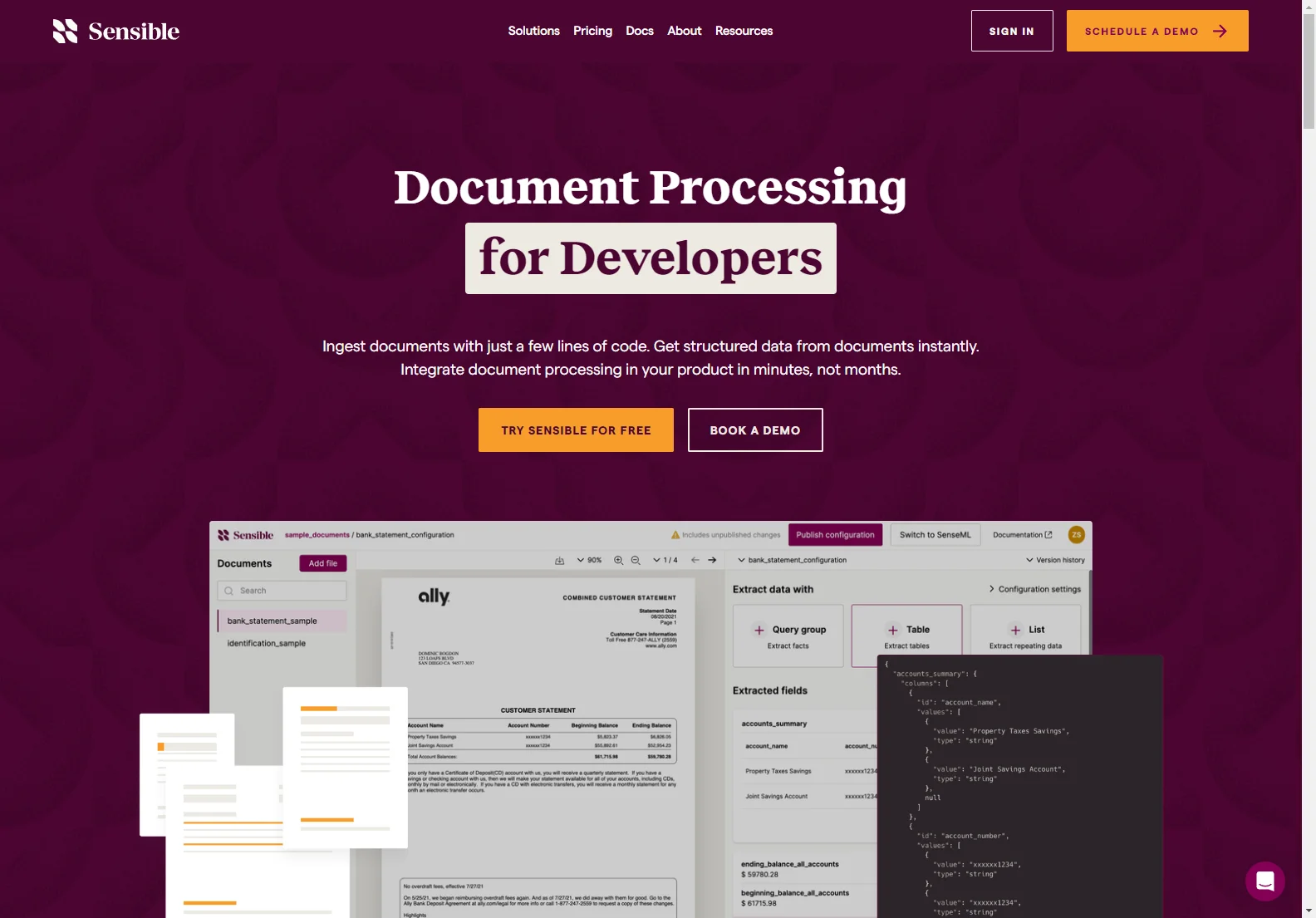 Sensible: Streamlined Document Processing for Developers