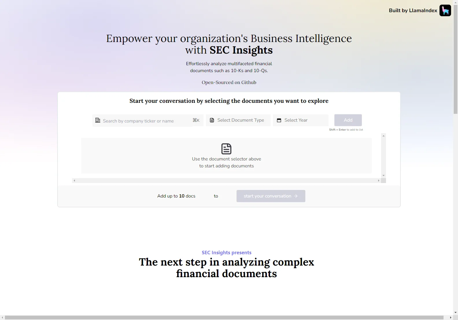 SEC Insights: AI-Powered Financial Document Analysis for Enhanced Business Intelligence