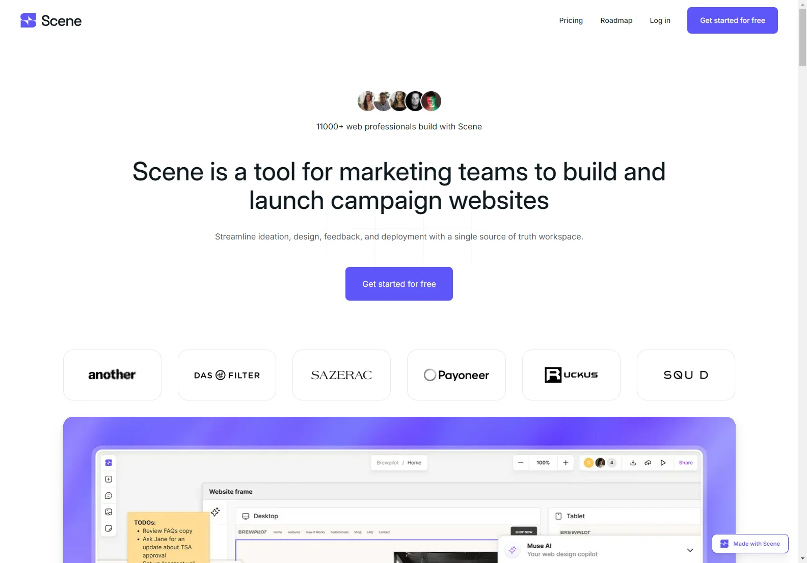 Scene: AI-Powered Web Design Tool for Faster Website Launches