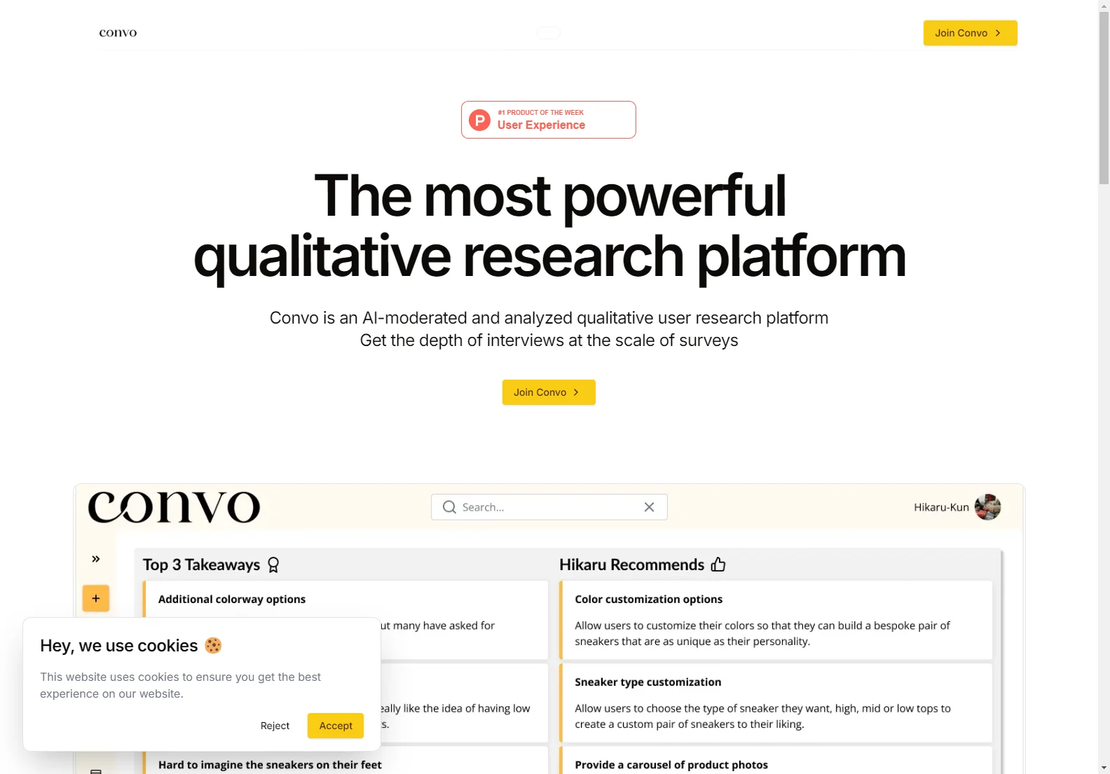 Convo: AI-Powered Qualitative User Research Platform for In-Depth Insights