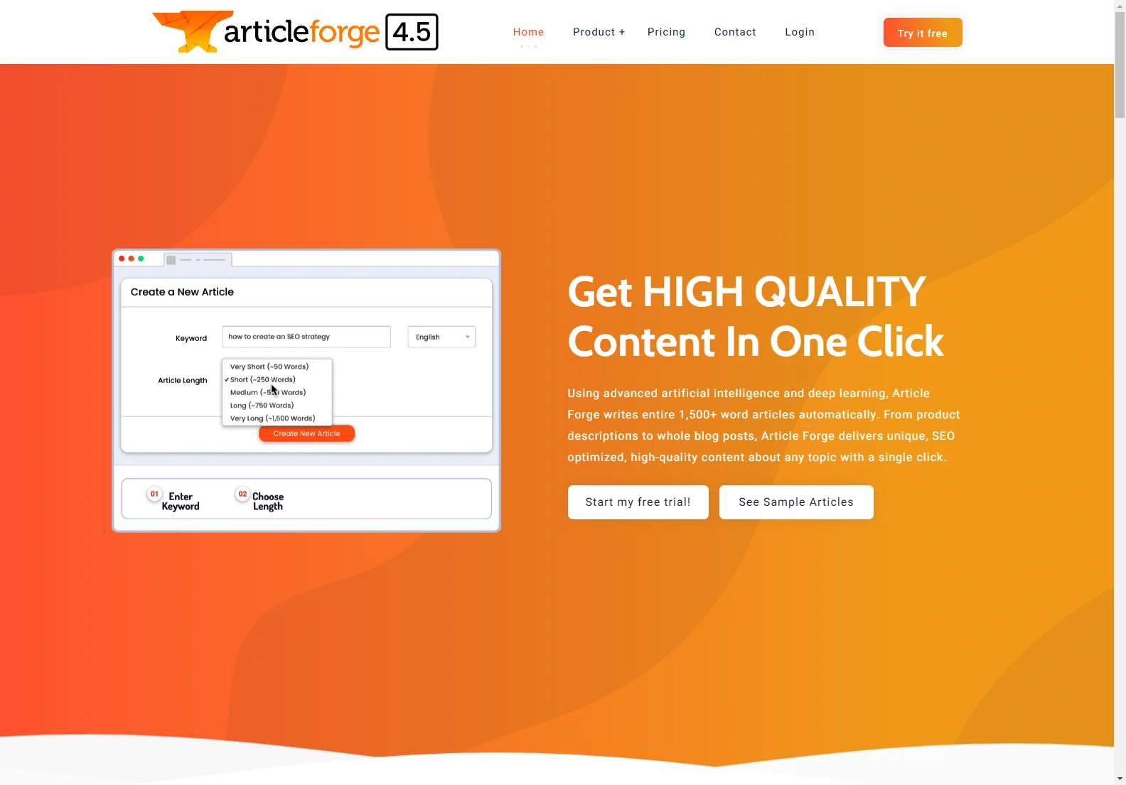 Article Forge: AI-Powered Content Generator for SEO Success