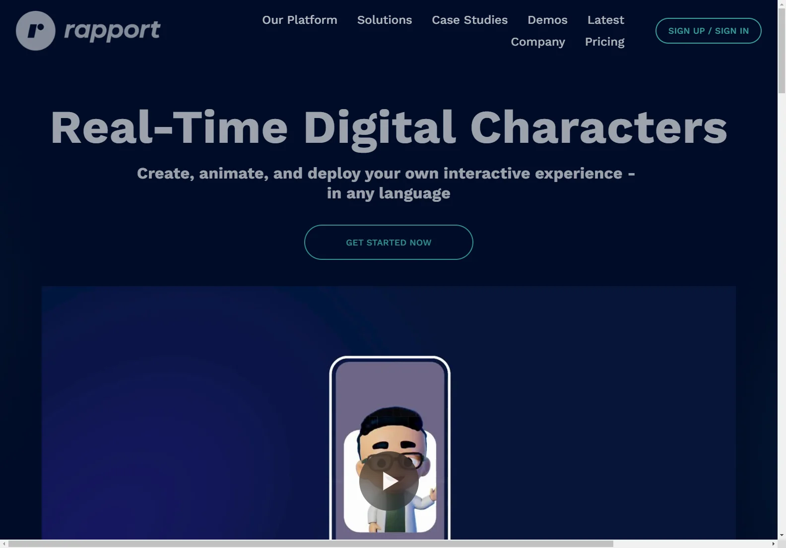 AI-Powered Character Animation: Rapport Software