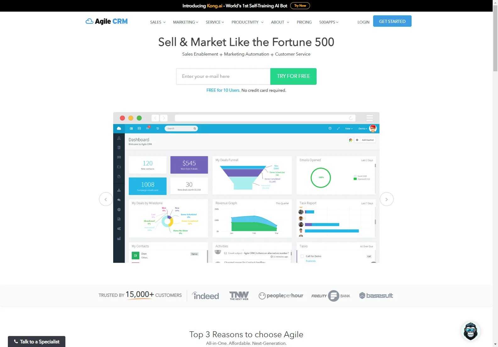 Agile CRM: All-in-One CRM Software for Sales, Marketing, and Service