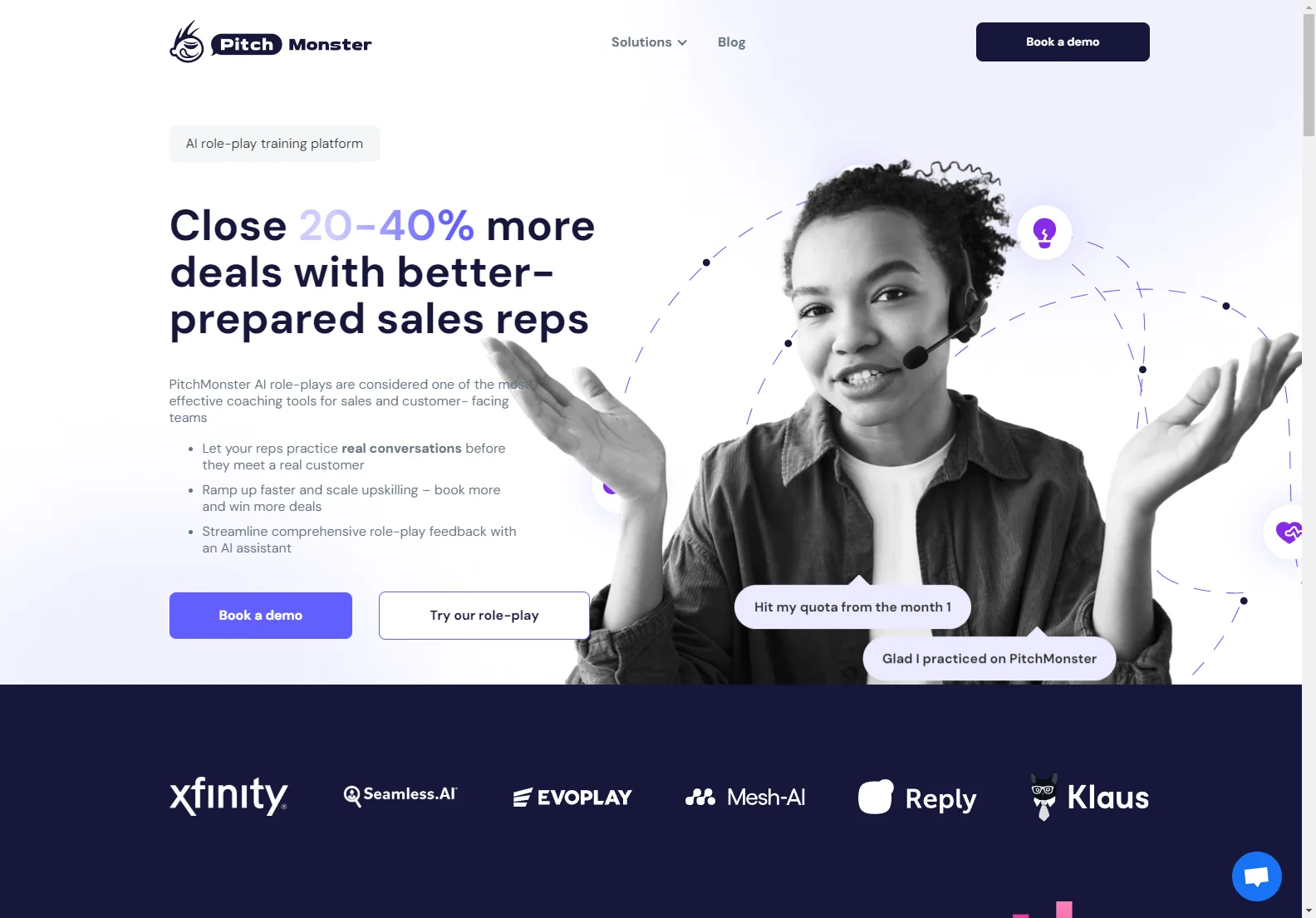 PitchMonster.io: AI-Powered Sales Role-Play Training Software