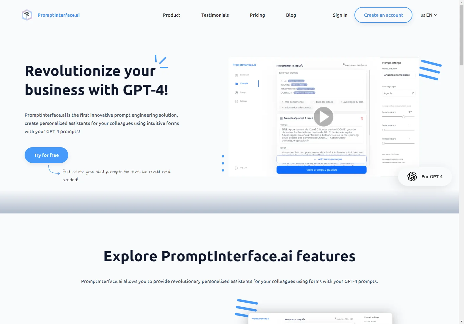 PromptInterface.ai: GPT-4 Powered Personalized Assistants for Enhanced Team Productivity