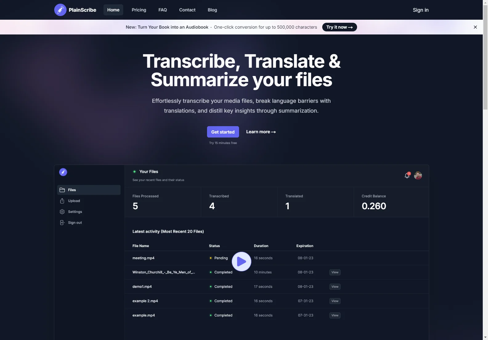 PlainScribe: AI-Powered Transcription, Translation & Summarization