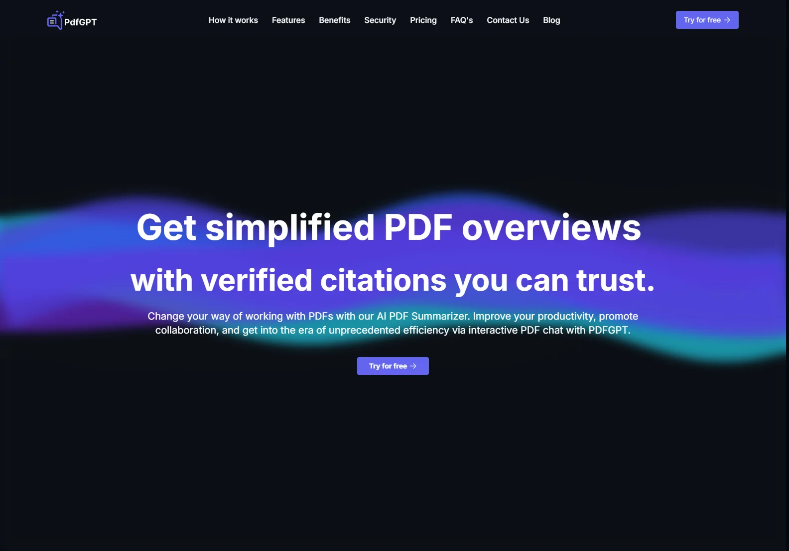 AI PDF Summarizer | Try PDFGPT.IO for Free!