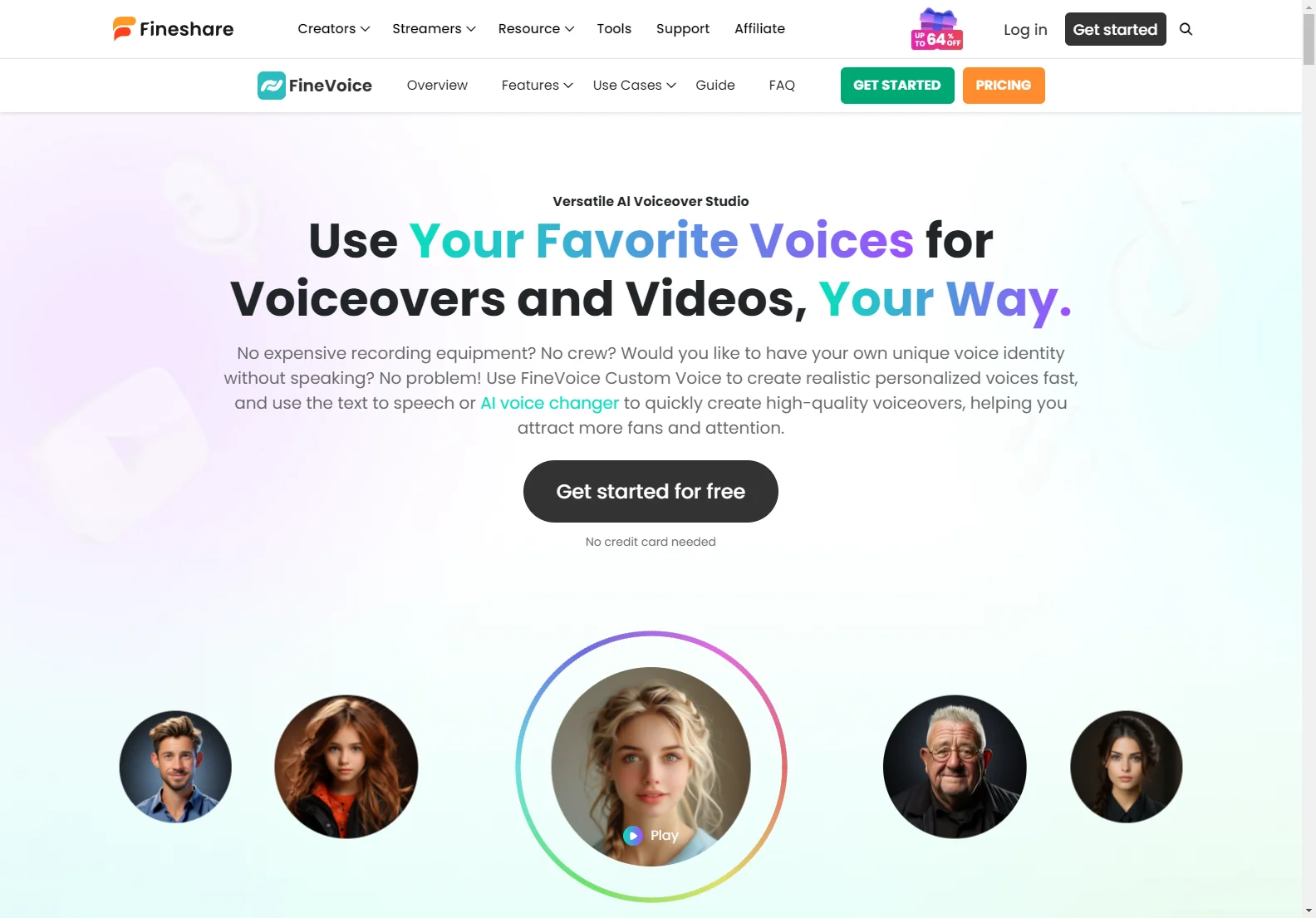 FineVoice Studio: Personalized AI Voiceovers for Video Creators and Streamers