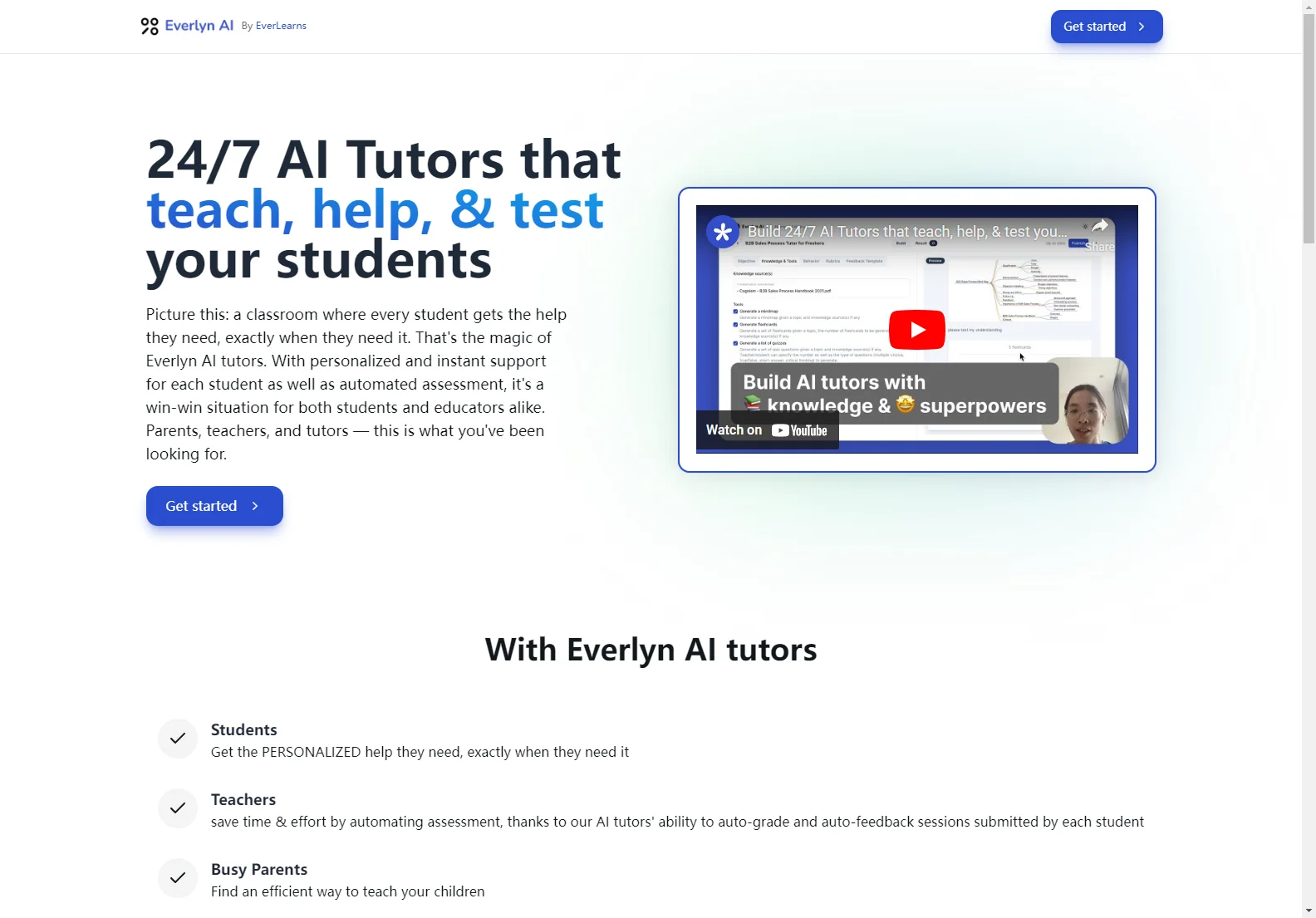 EverLyn AI: Personalized AI Tutors for Enhanced Learning