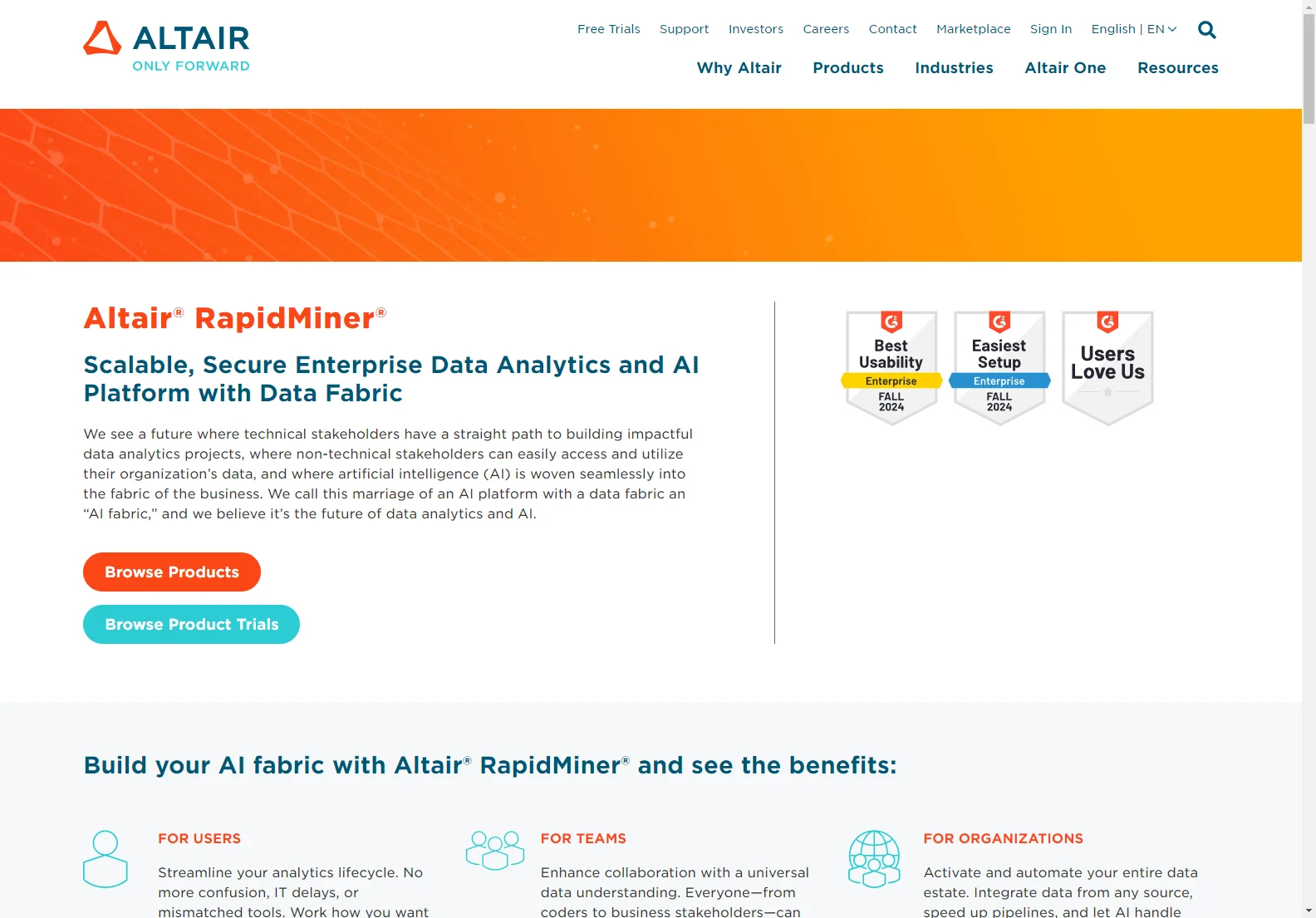 Altair RapidMiner: Enterprise Data Analytics and AI Platform