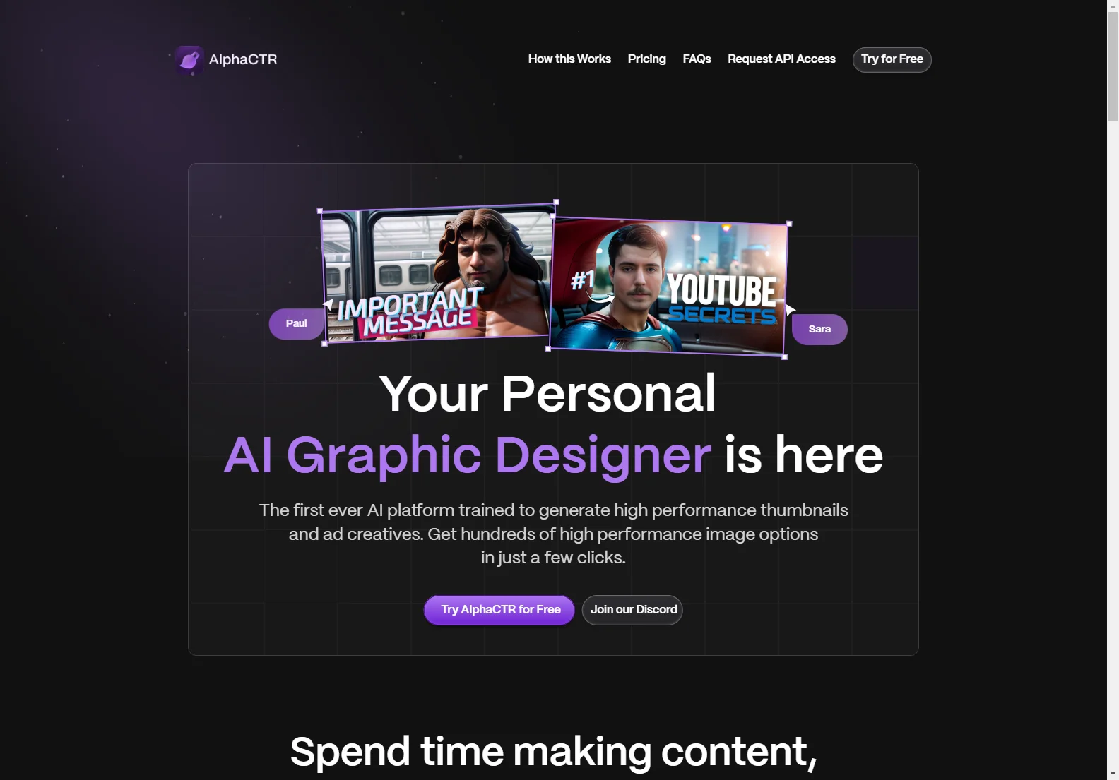 AlphaCTR: Your AI Graphic Designer for High-Performing Thumbnails and Ads