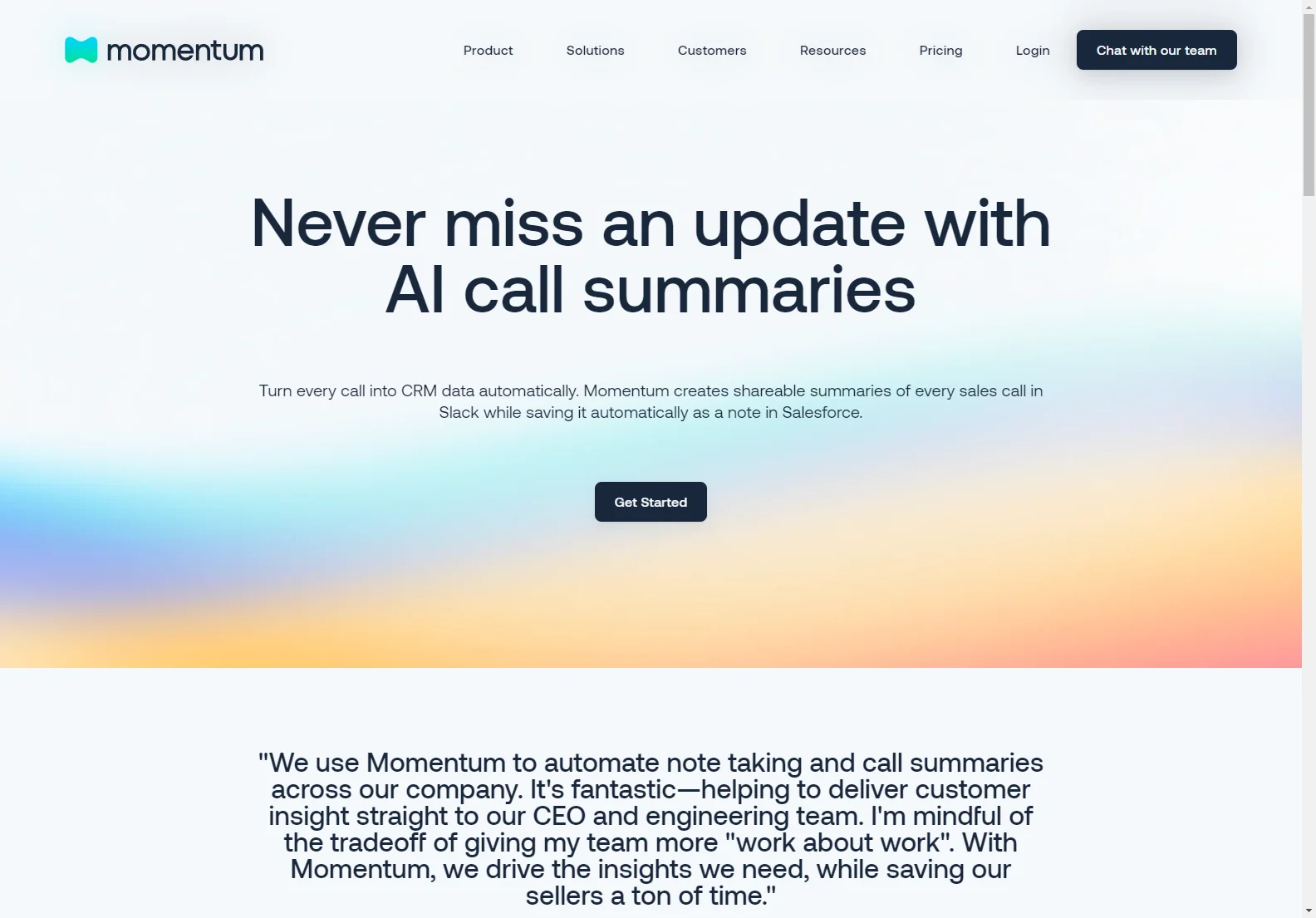 Momentum AI: AI-Powered Call Notes for Sales & Customer Success