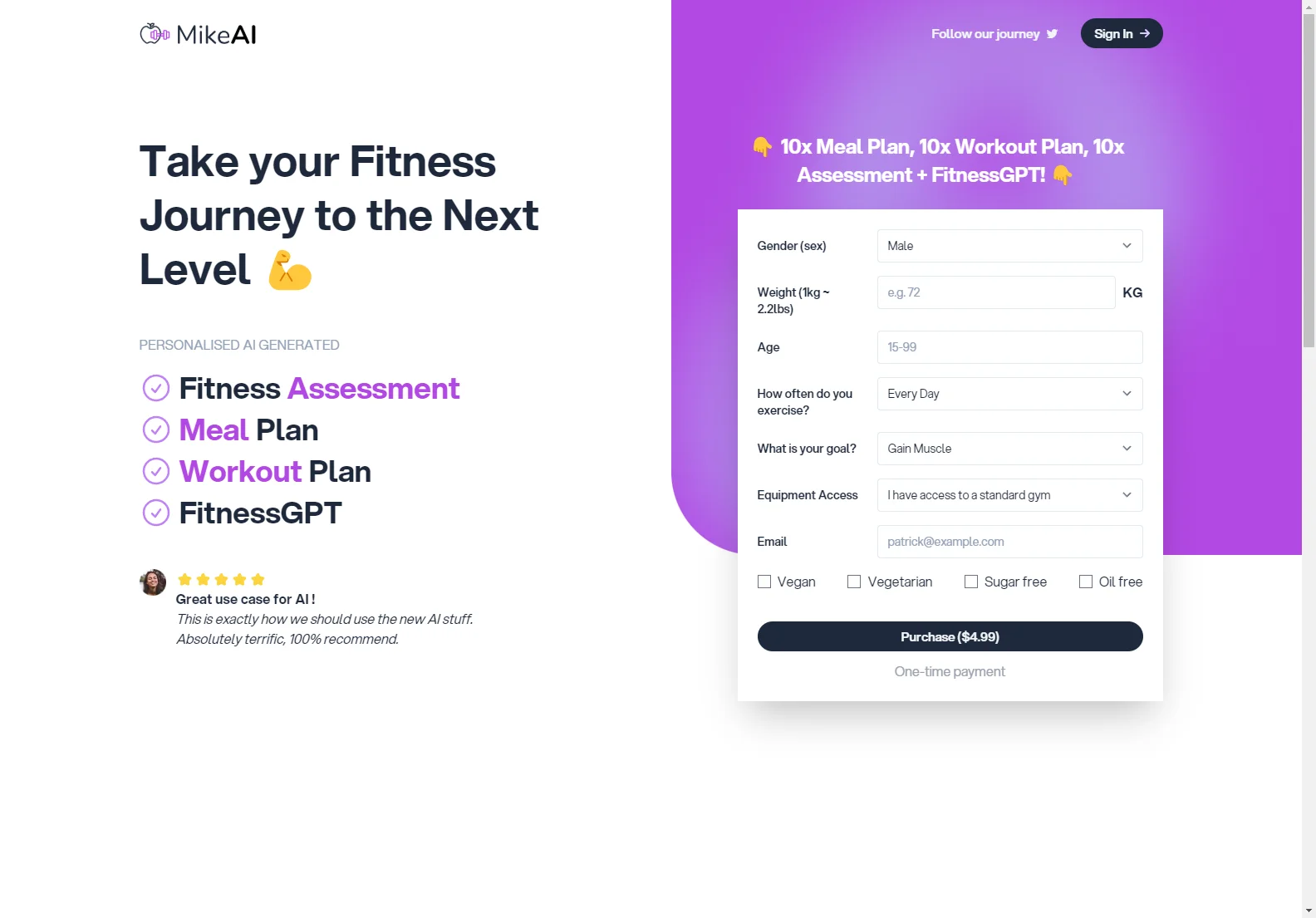 MikeAI: Personalized Fitness Plans & AI-Powered Workout Guidance