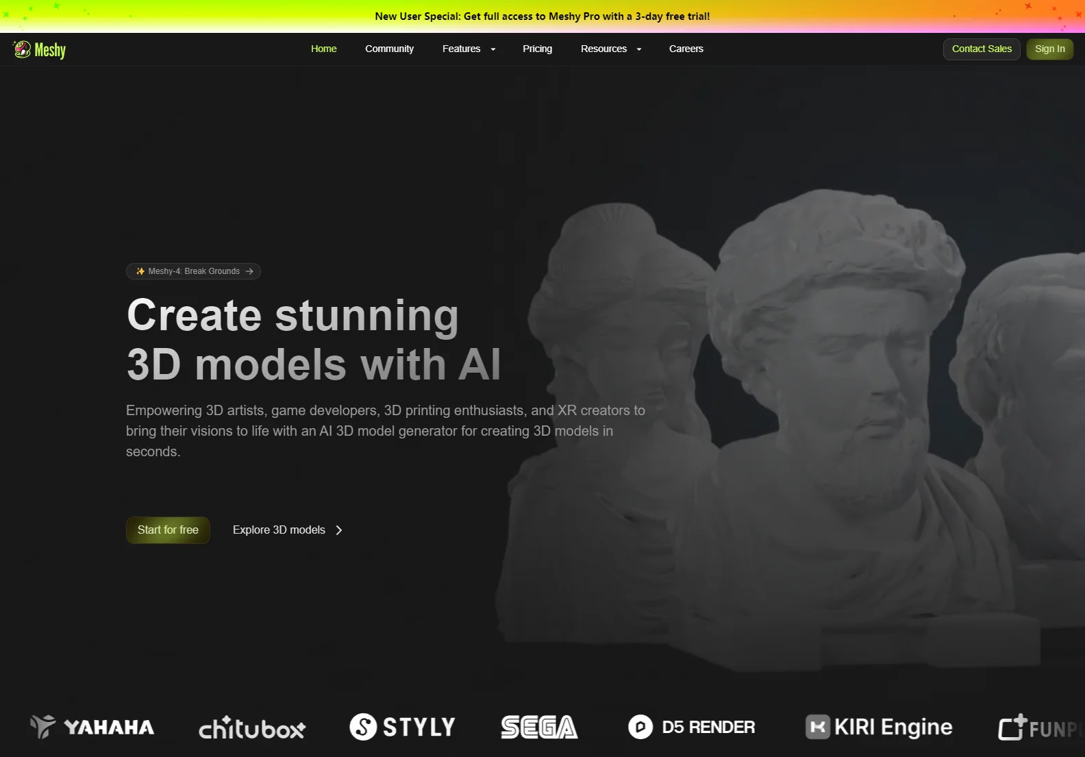 Meshy-4: AI-Powered 3D Model Generator - Create Stunning Models in Minutes