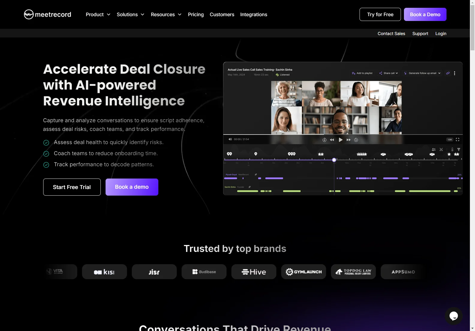 MeetRecord: AI-Powered Revenue Intelligence for Faster Deal Closure