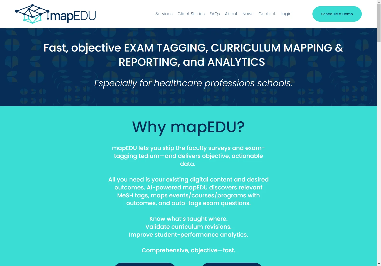 mapEDU: AI-Powered Curriculum Mapping & Exam Tagging for Healthcare Schools