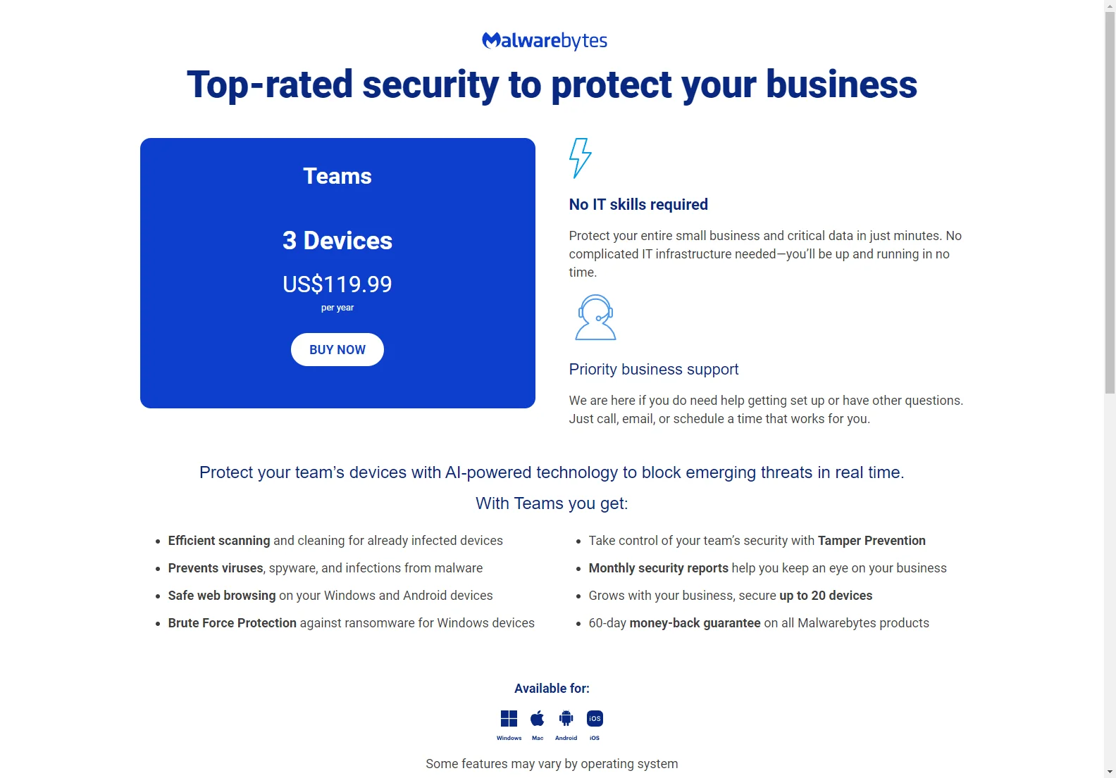 Malwarebytes Teams: AI-Powered Security for Small Businesses