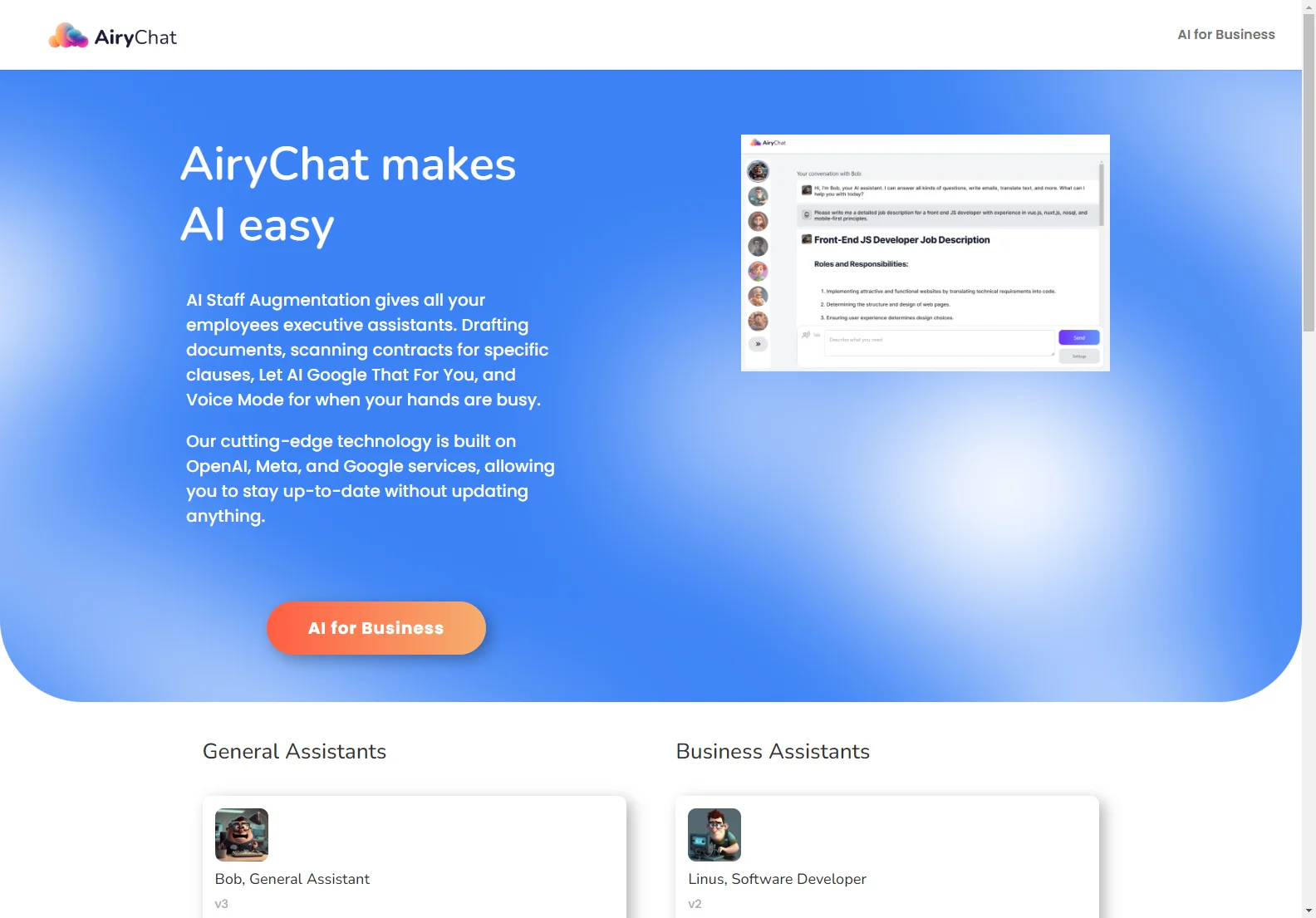 AiryChat: Your AI-Powered Business Assistant for Increased Productivity