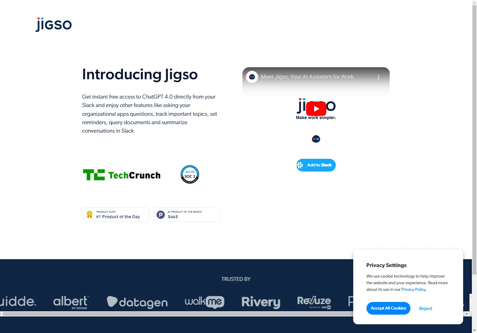 Jigso: Your AI-Powered Slack Sidekick for Enhanced Productivity