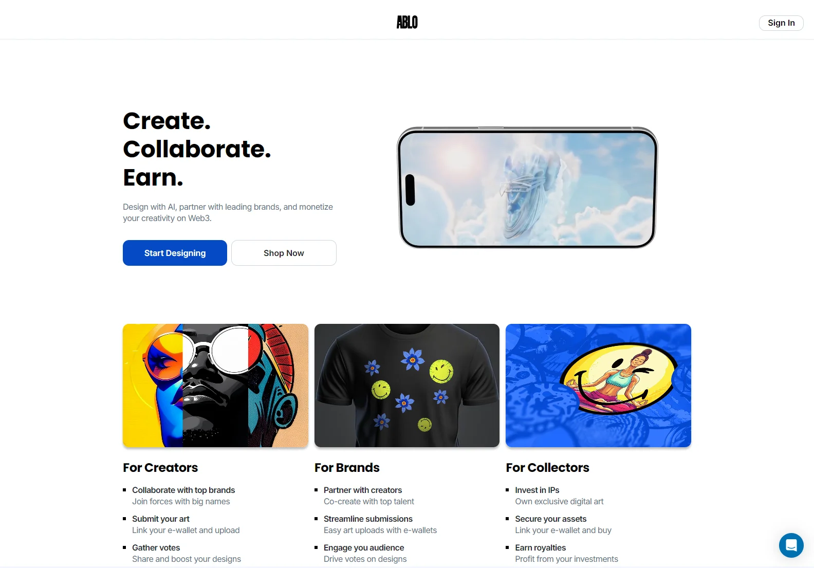 ABLO: Design with AI, Collaborate with Brands, and Earn Royalties