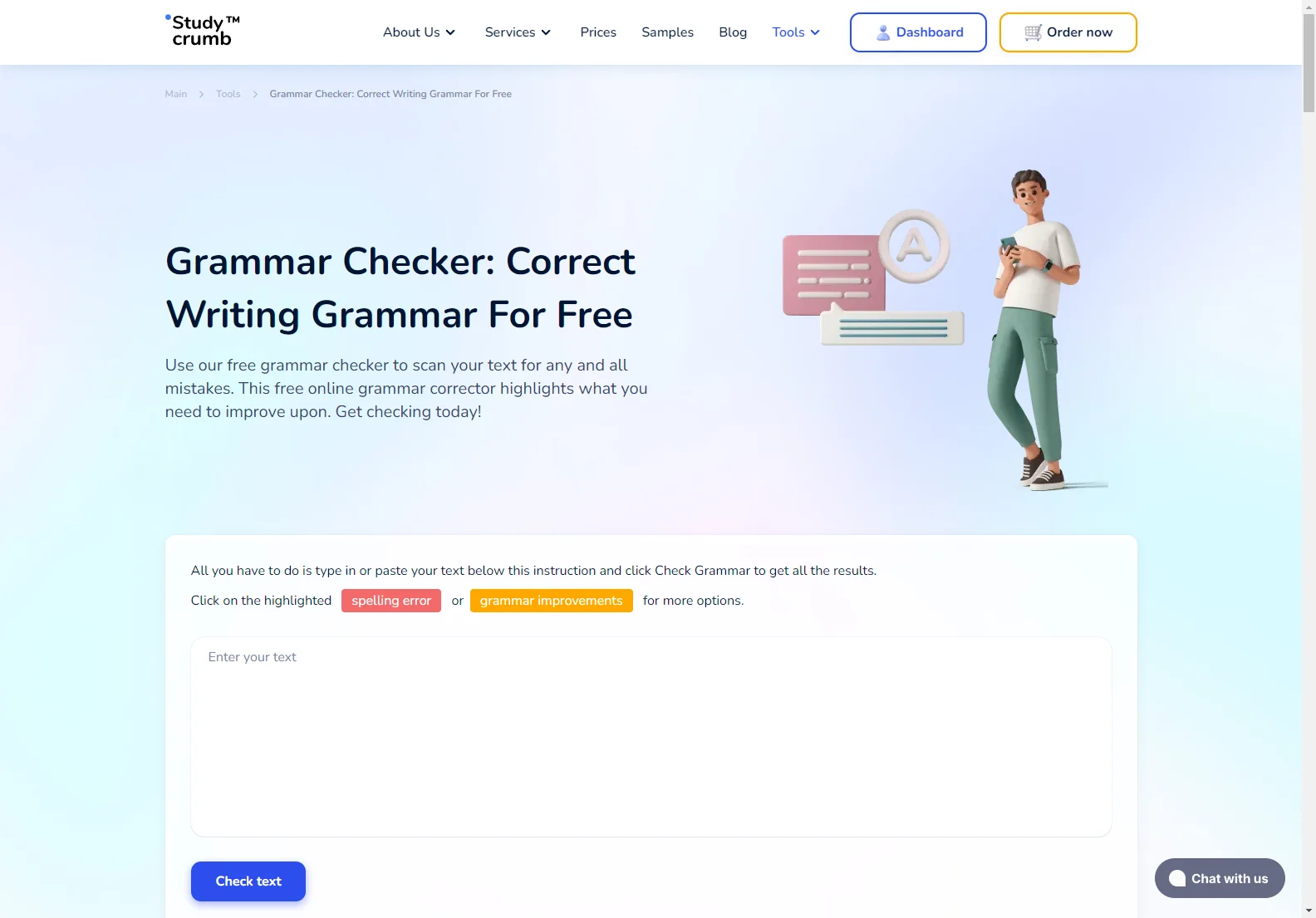 Free Grammar Checker: Improve Your Writing with StudyCrumb