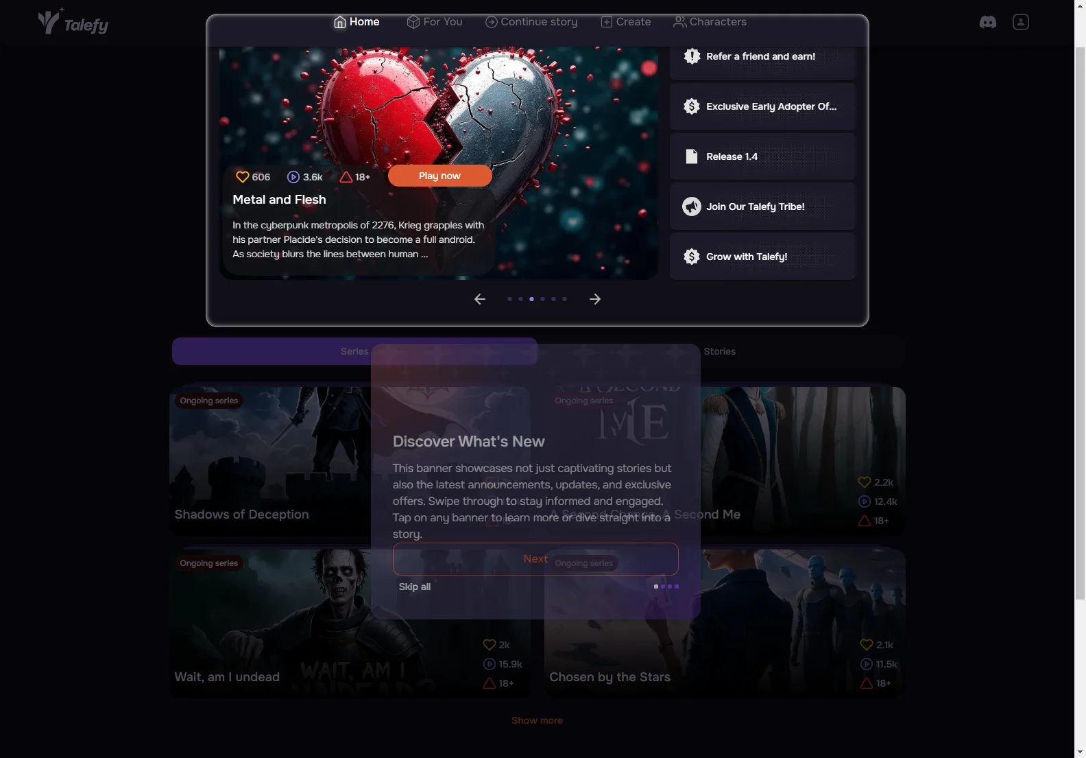 Talefy: AI Story Generator and Interactive Storytelling Platform