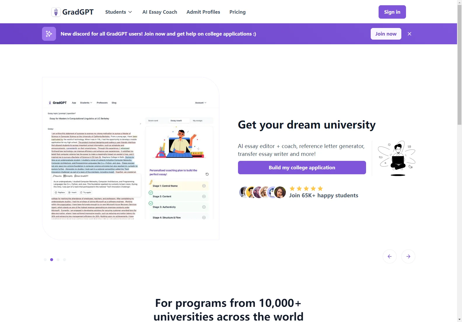 GradGPT: AI-Powered Essay Coach for College Applications