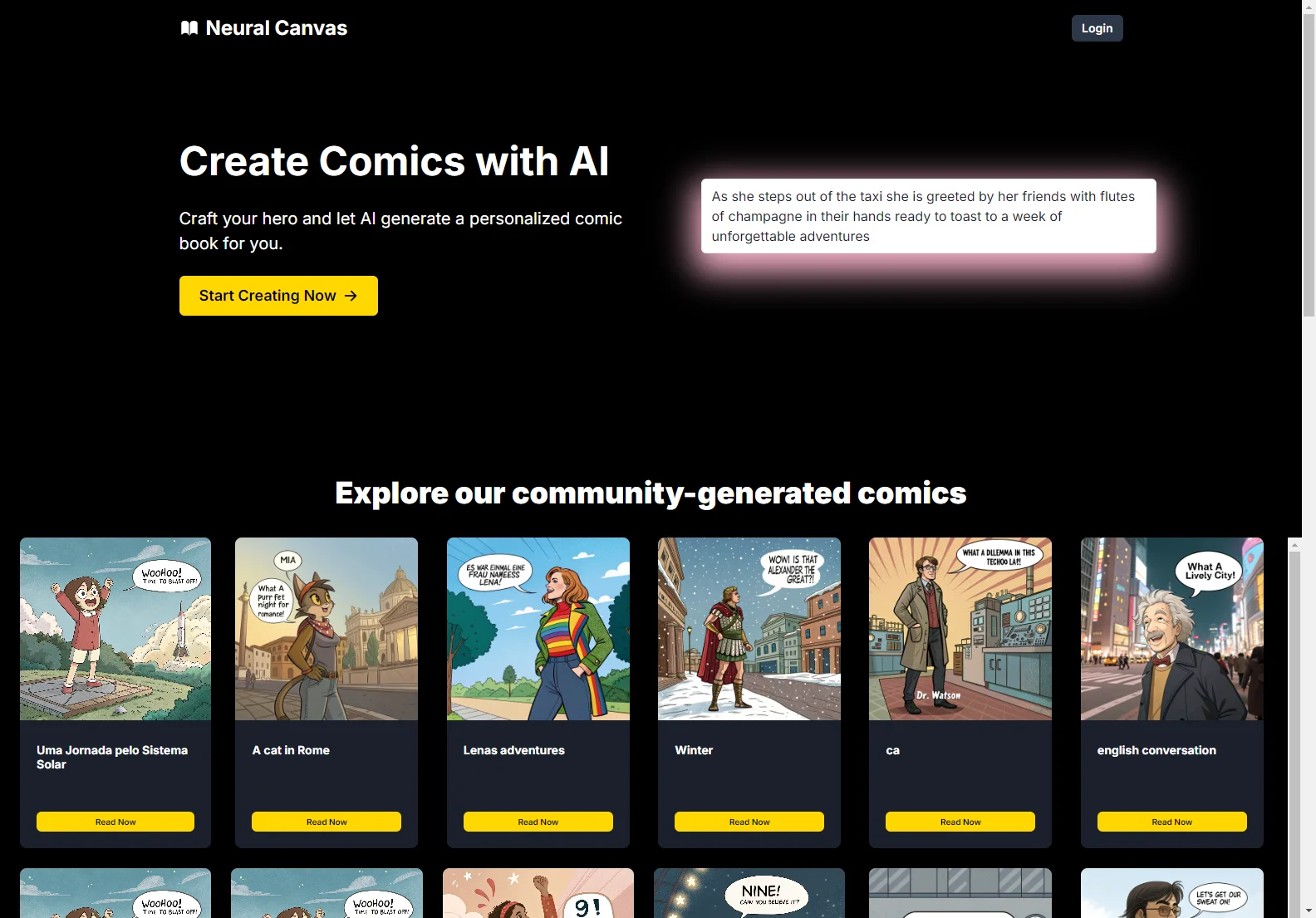 Create Your AI Comic: Personalized Comic Books with Neural Canvas