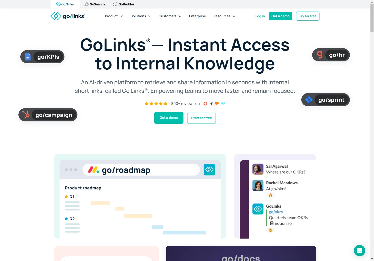 GoLinks®: AI-Powered Knowledge Sharing Platform for Enhanced Team Efficiency