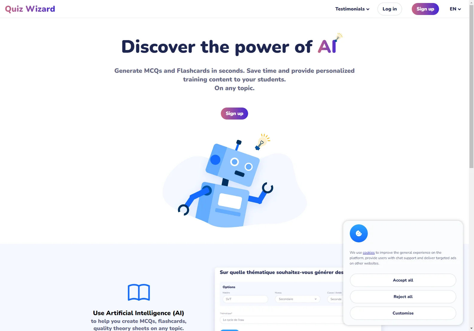 Quiz Wizard: AI-Powered Quizzes and Flashcards for Educators