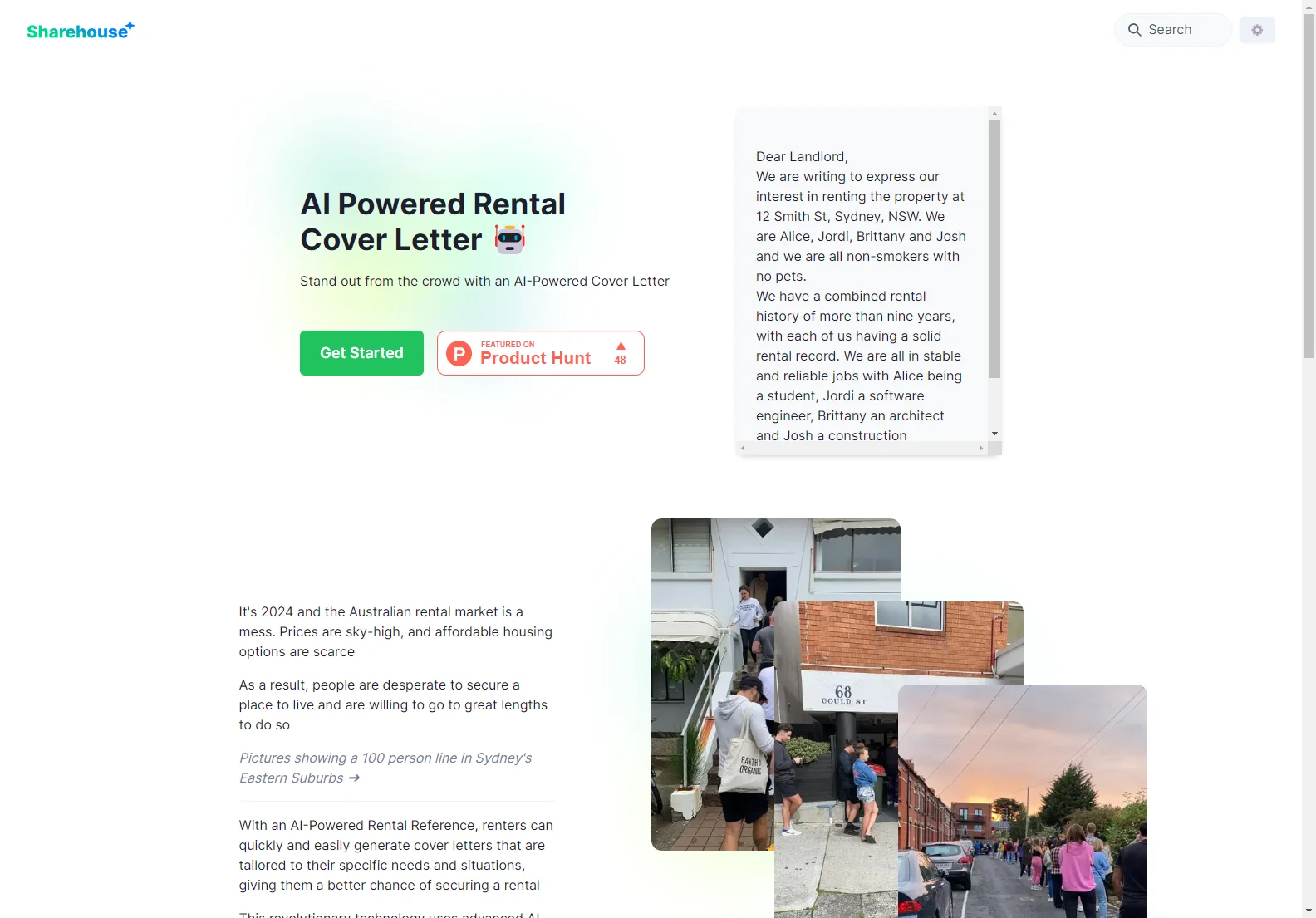 AI-Powered Rental Cover Letter Generator | Sharehouse.app