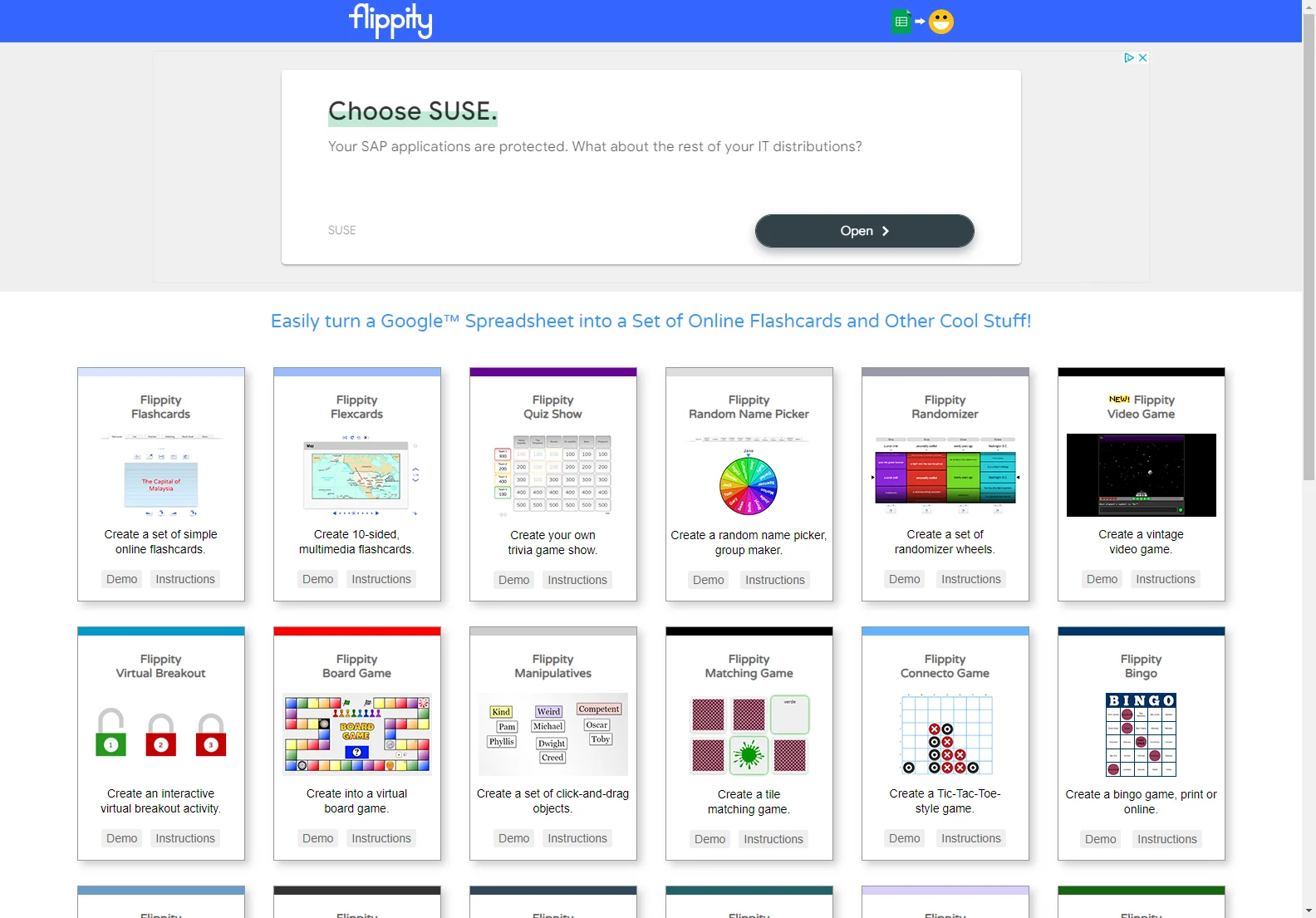 Flippity.net: Interactive Learning Tools and Games from Google Sheets