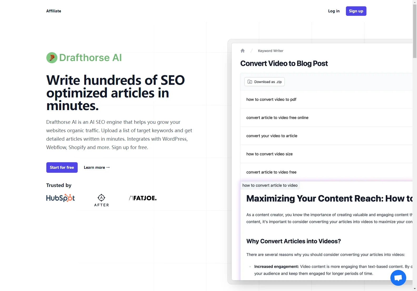 Drafthorse AI: Write Hundreds of SEO-Optimized Articles in Minutes