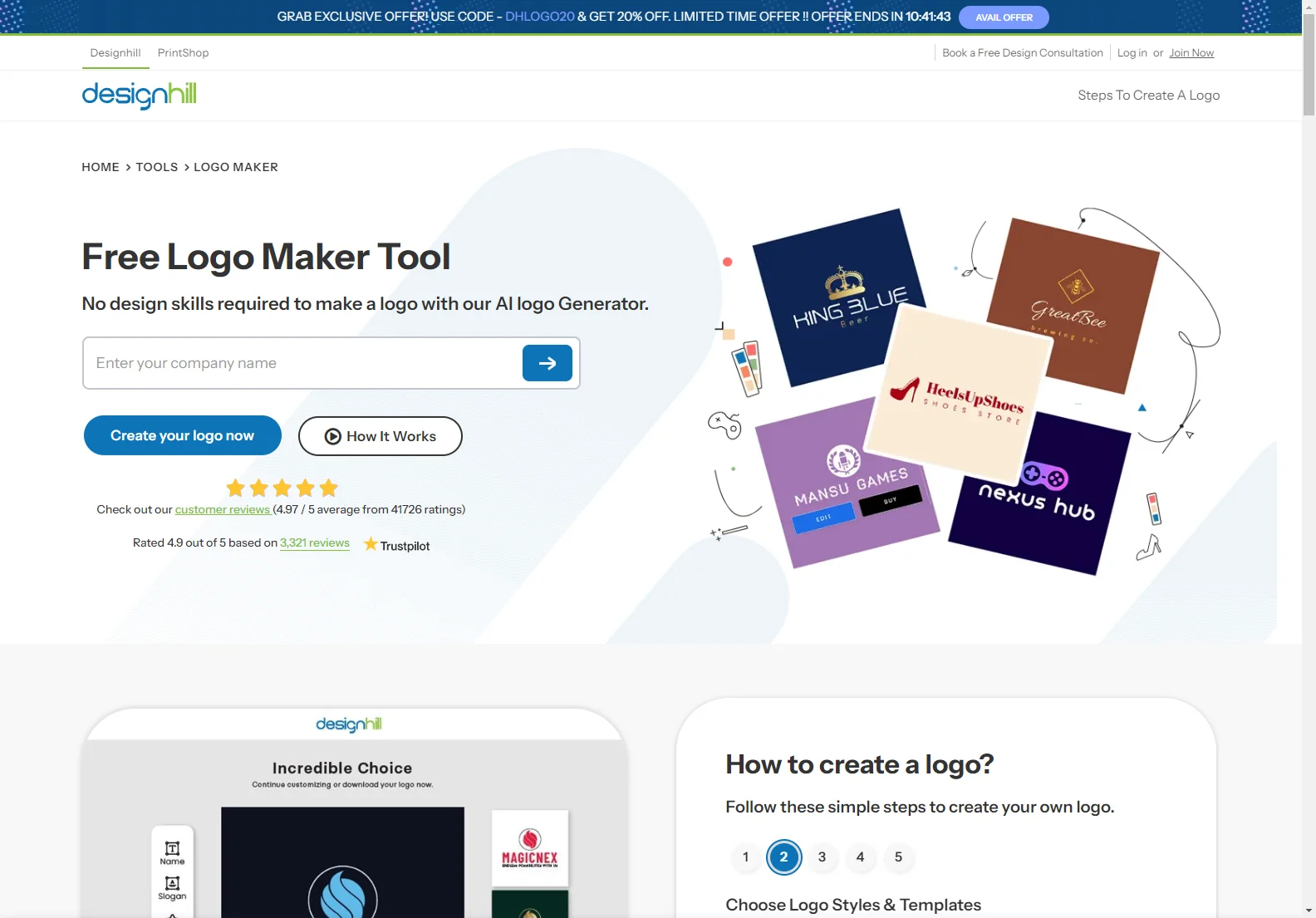 Designhill's Free AI Logo Maker: Create Stunning Logos in Minutes