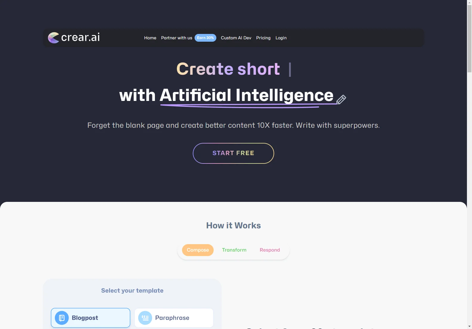 Crear AI: 10X Faster Content Creation with AI