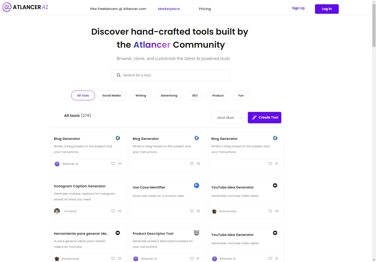 Atlancer.ai: Your Marketplace for Customizable AI-Powered Tools