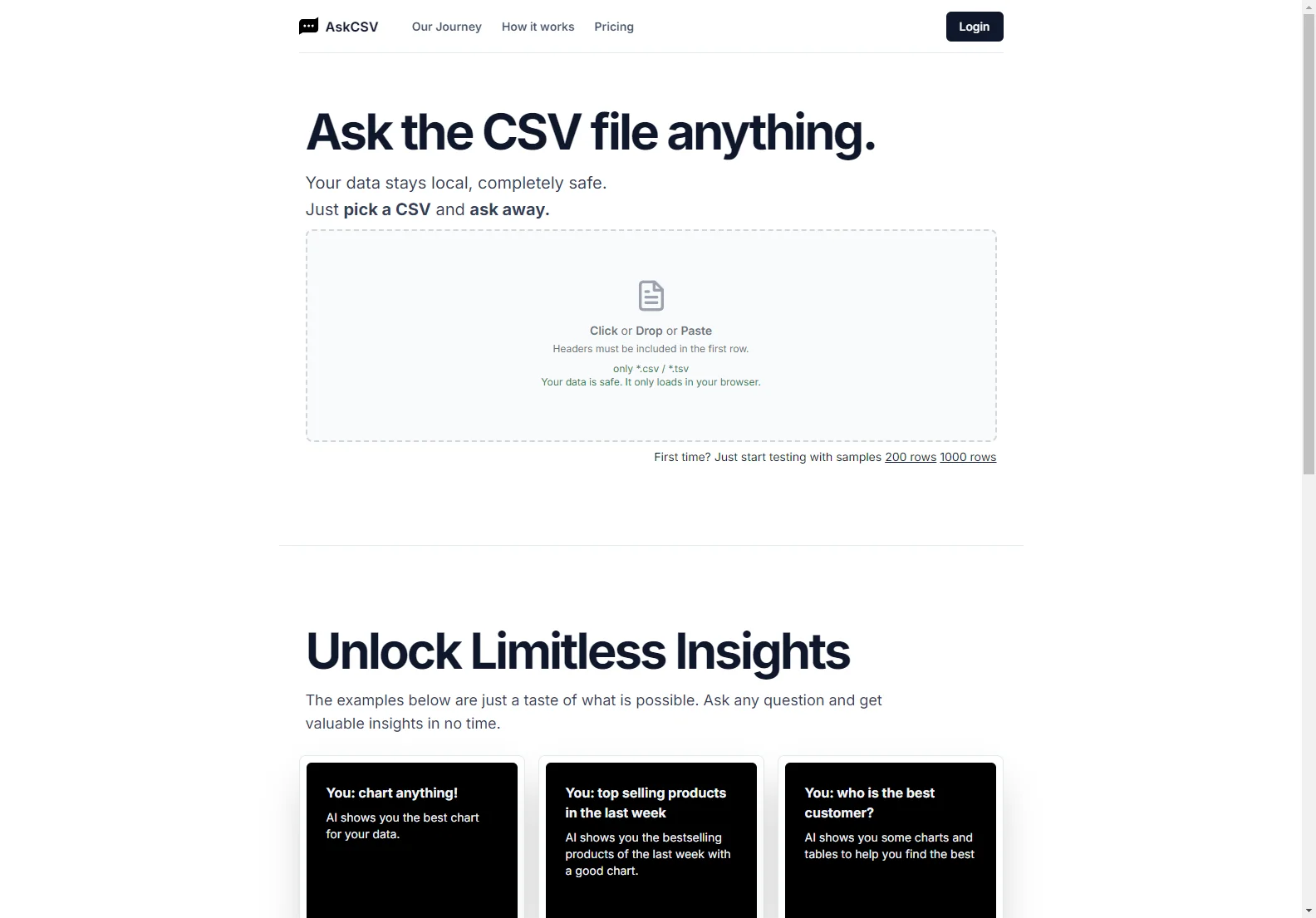 AskCSV: AI-Powered CSV Data Analysis for Secure & Instant Insights