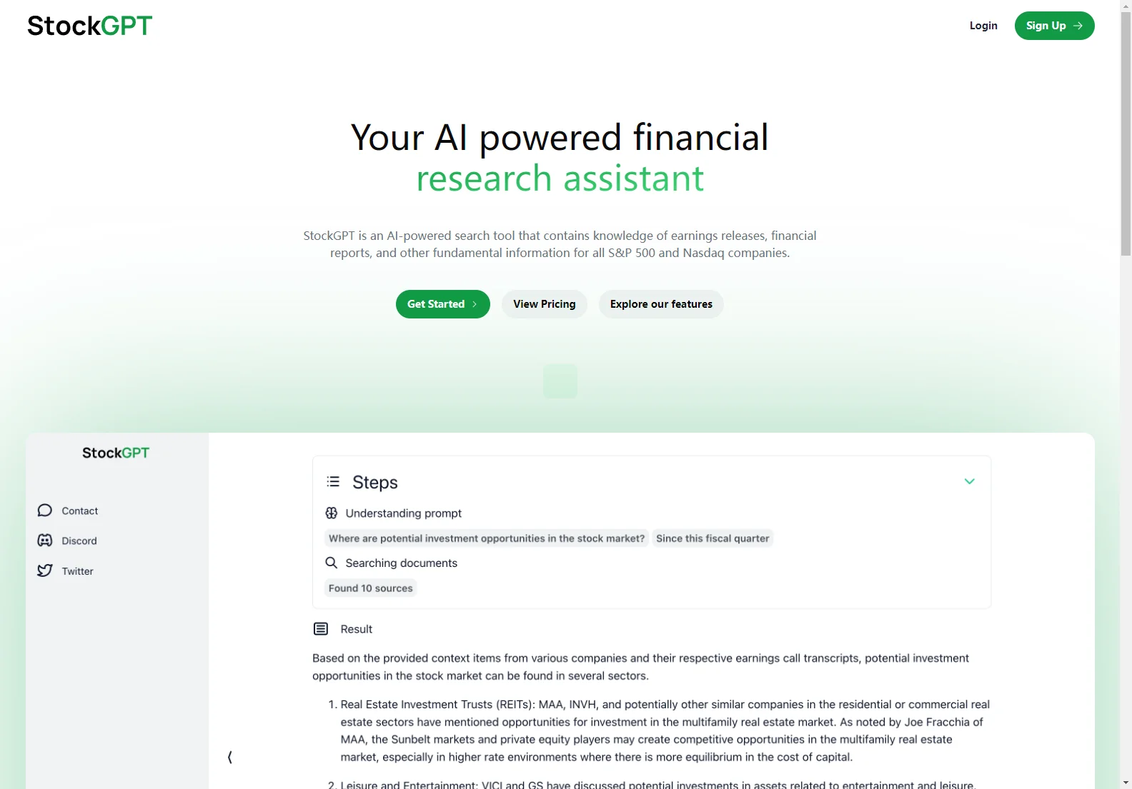 StockGPT: AI-Powered Financial Research Assistant for S&P 500 & Nasdaq Companies